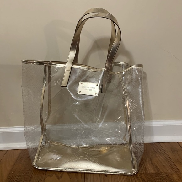 Michael Kors | Bags | Michael Kors Goldclear Tote Bag | Poshmark